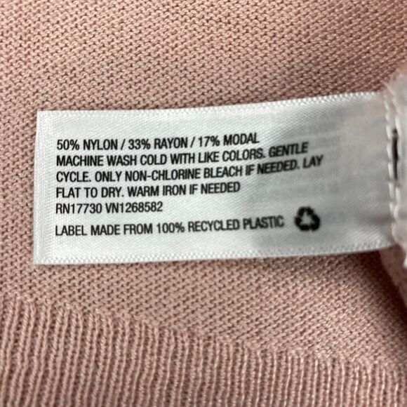 A New Day Sweater Women 2XL Pink Knitted Nylon Long Sleeve Pullover - Picture 6 of 14